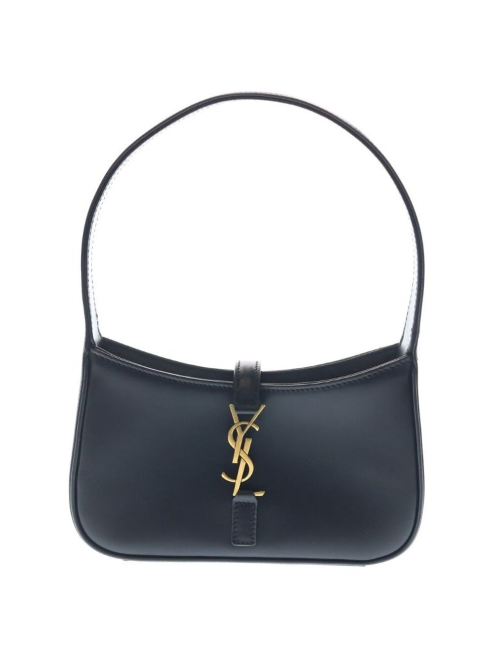 Saint Laurent Paris Handbag Mini Hobo Black Calf Leather Gold